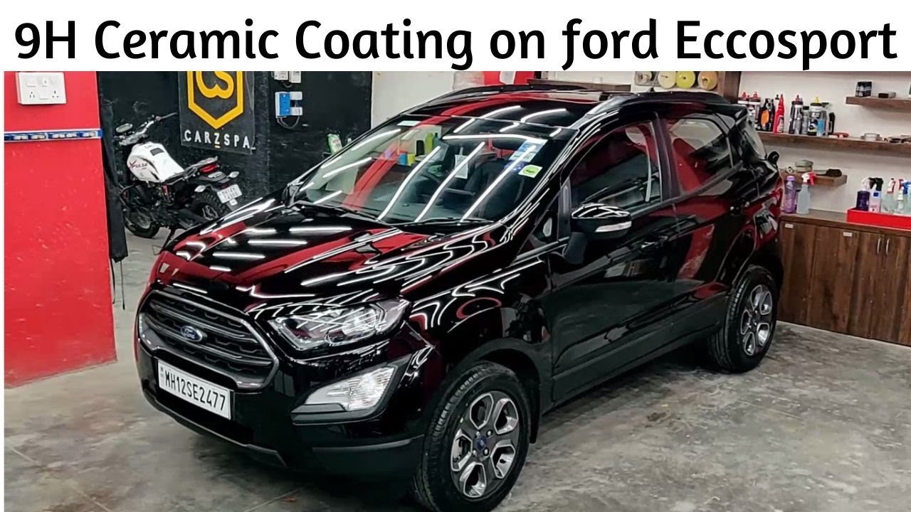 Black Ford EcoSport Ceramic Coating with Trim PPF | Brotomotiv Pune