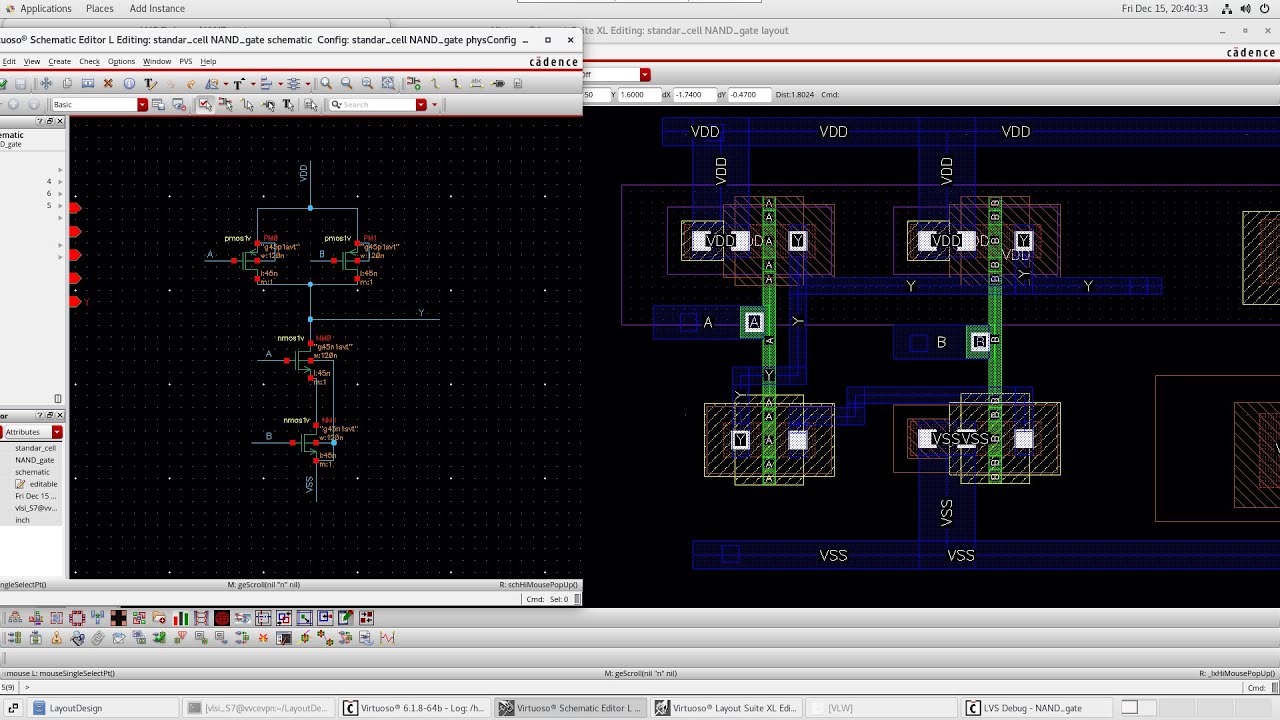 NAND GATE LAYOUT Design - Using generate all from source method || Cadence tool ||