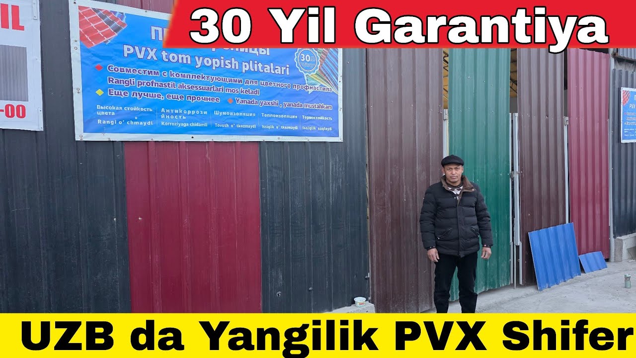 UZB da 30 Yil Garantiya PVH PROFNASTIL | PVX Shifer | 