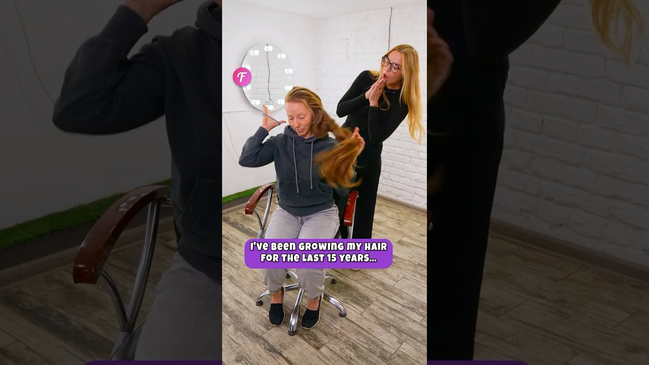 Bold ✂️ 15 Years of Hair Growth Ends in Stunning Makeover #makeover #motivation