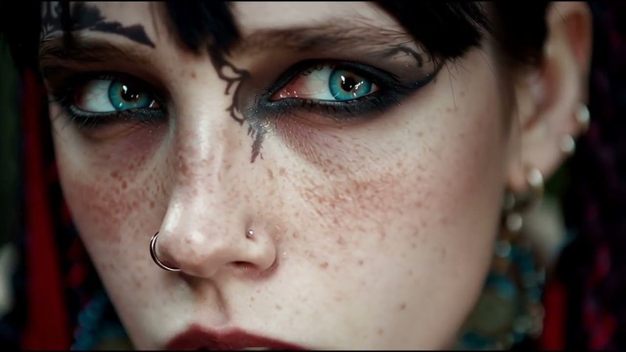 Dark Goth Girl Eye Contact Loop