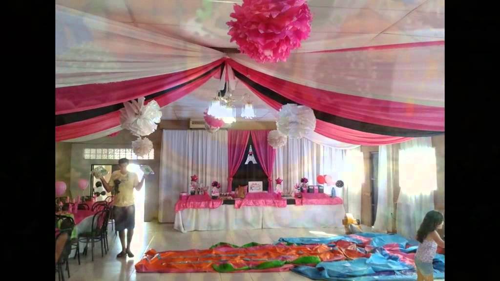 Decoracion en telas y globos