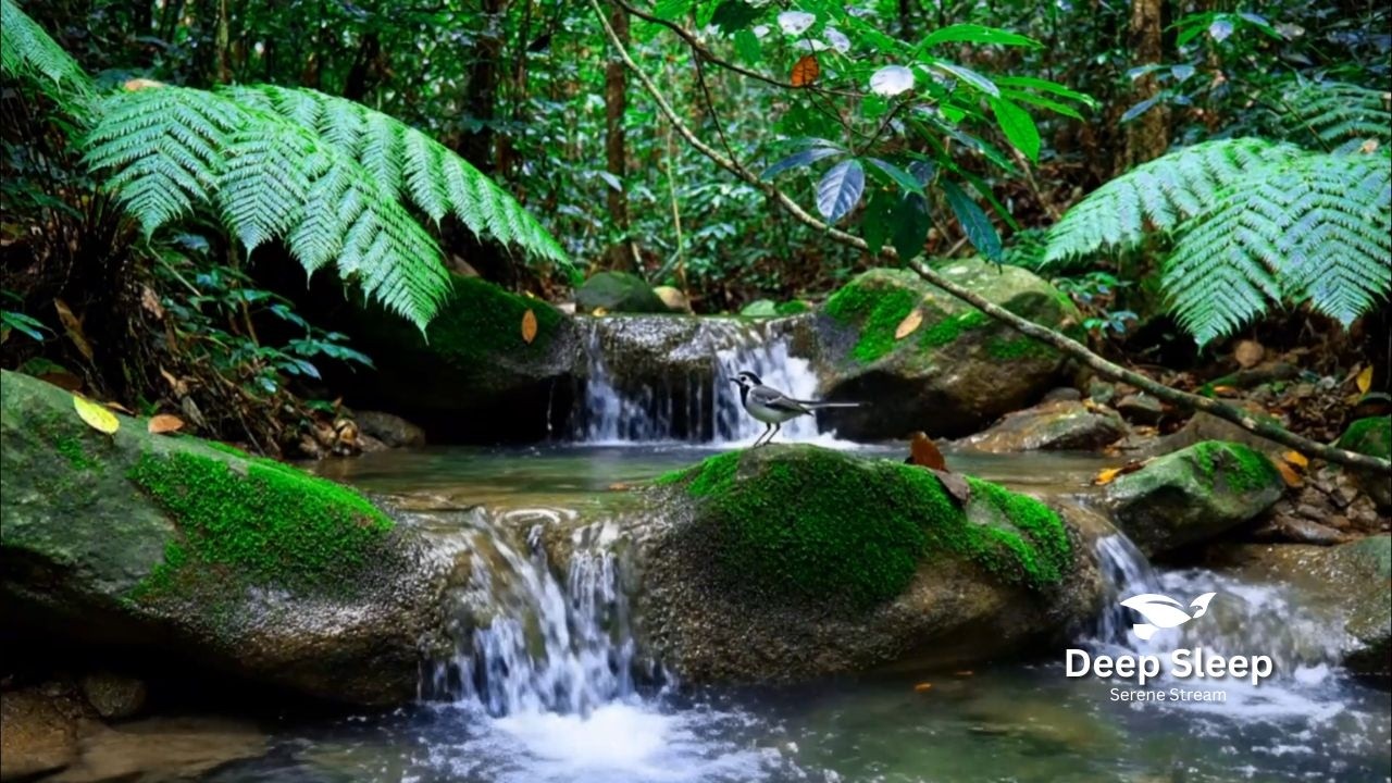 Birds Chirping and River Flow Sounds  Calm Forest River Ambience