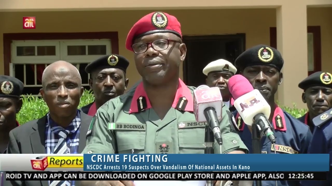 CRIME FIGHTING: NSCDC Arrest 19 Suspect Over Vandalism Of National Assets In Kano.