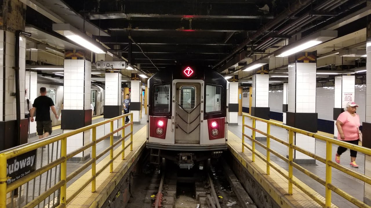IRT Flushing Line: Riding Kawasaki R188 7 Express Train from Queensboro Plaza to Main St. (6/14/17)