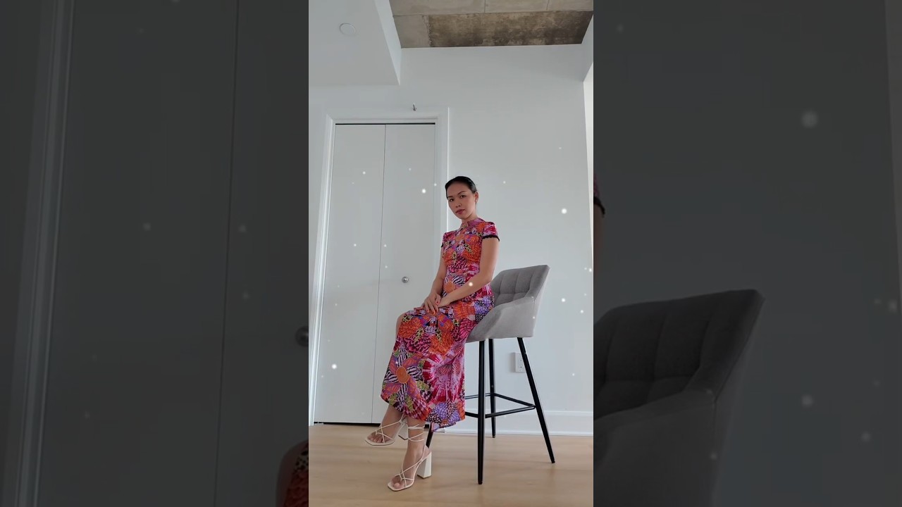 Turning Colorful Fabric into a Chic Dress ✨ Sewing & Design Journey