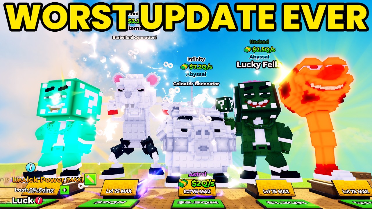 Worst Update In Kick A Lucky Block But 4x Server Luck Saved Me