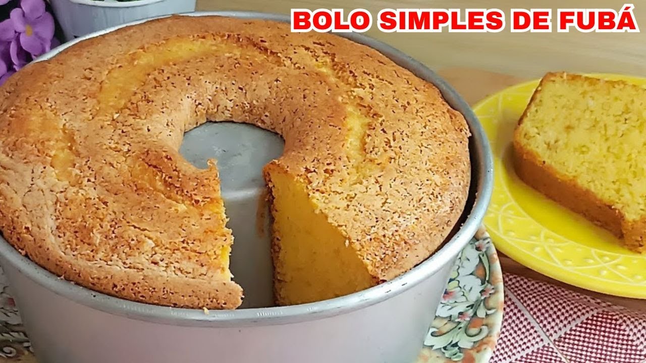 BOLO SIMPLES DE LIQUIDIFICADOR DE FUBÁ - BOLO DE VÓ