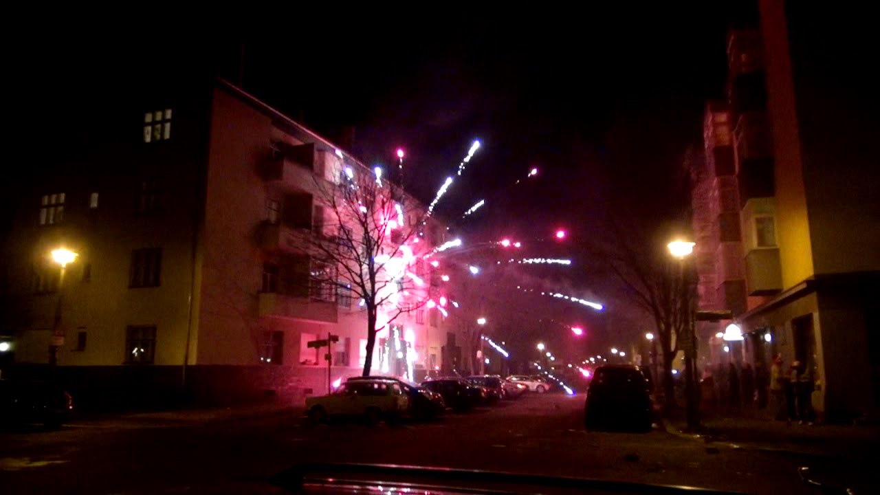 Silvester 2014 mit der Feuerwerksvitrine - Neujahr 2015 Kurze Lunte