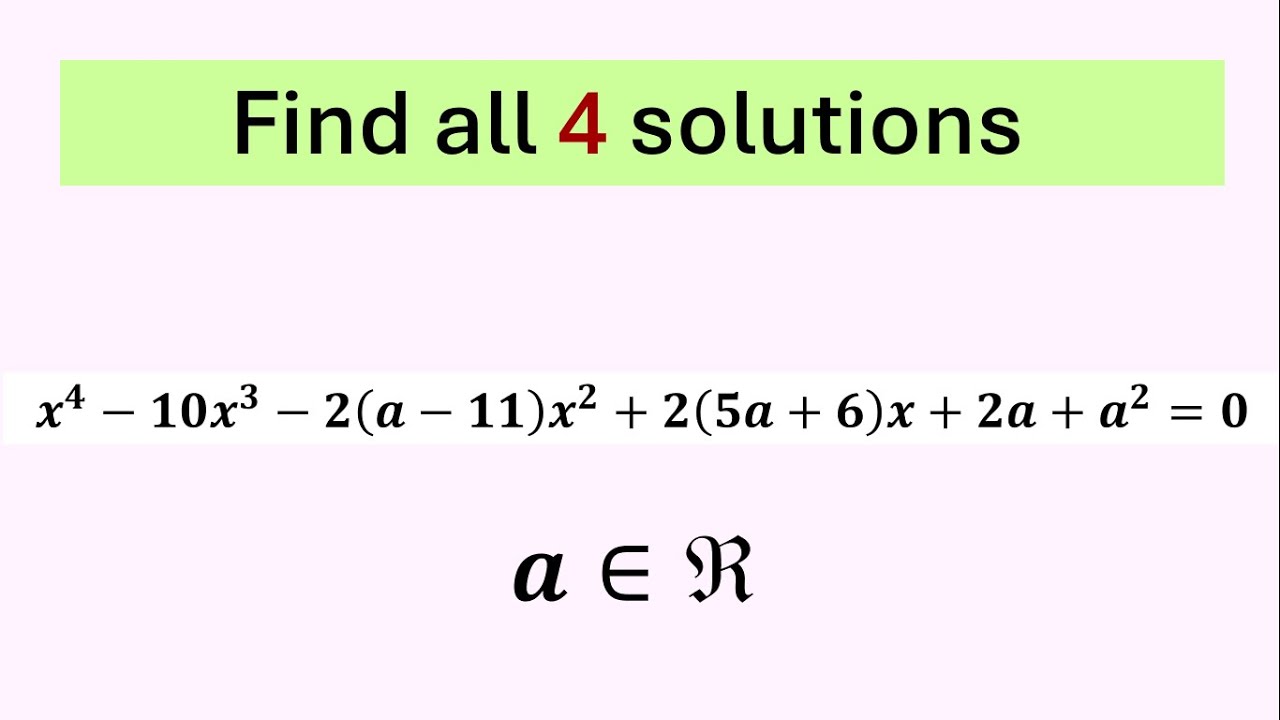 Master Algebra with This Quartic Equation | Give It A Try!