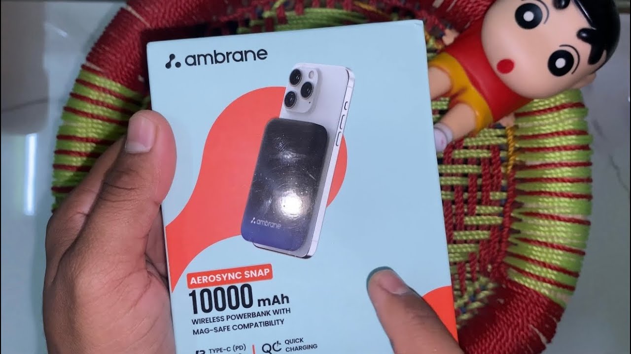Ambrane Magsafe Wireless 10000Mah Fast Charging Power Bank, Strong Magnet