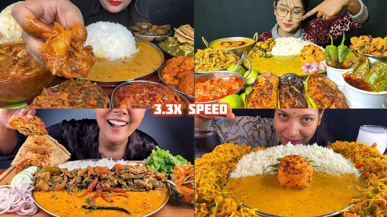ASMR: Eating Dal Chawal Eating Challenge 😍😋Aloo bharta pumpkin bharta eating Mukbang