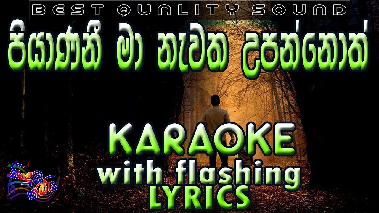 Piyanani Ma Newatha Upannoth Karaoke with Lyrics (Without Voice)