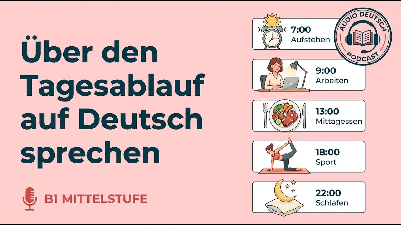 Über den Tagesablauf auf Deutsch sprechen | Einfach Deutsch Podcast hören.