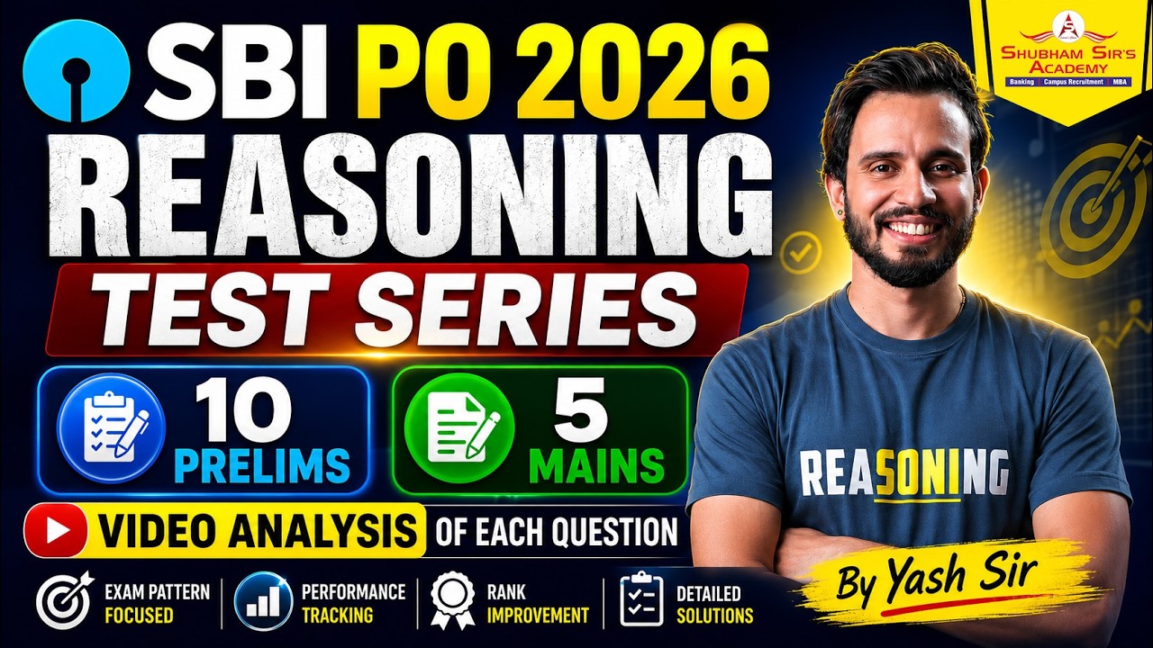 SBI PO 2026 Reasoning Test Series | by Yash Sir | #ssa #yashsir #sbipo #sbi #sbiexam #banking