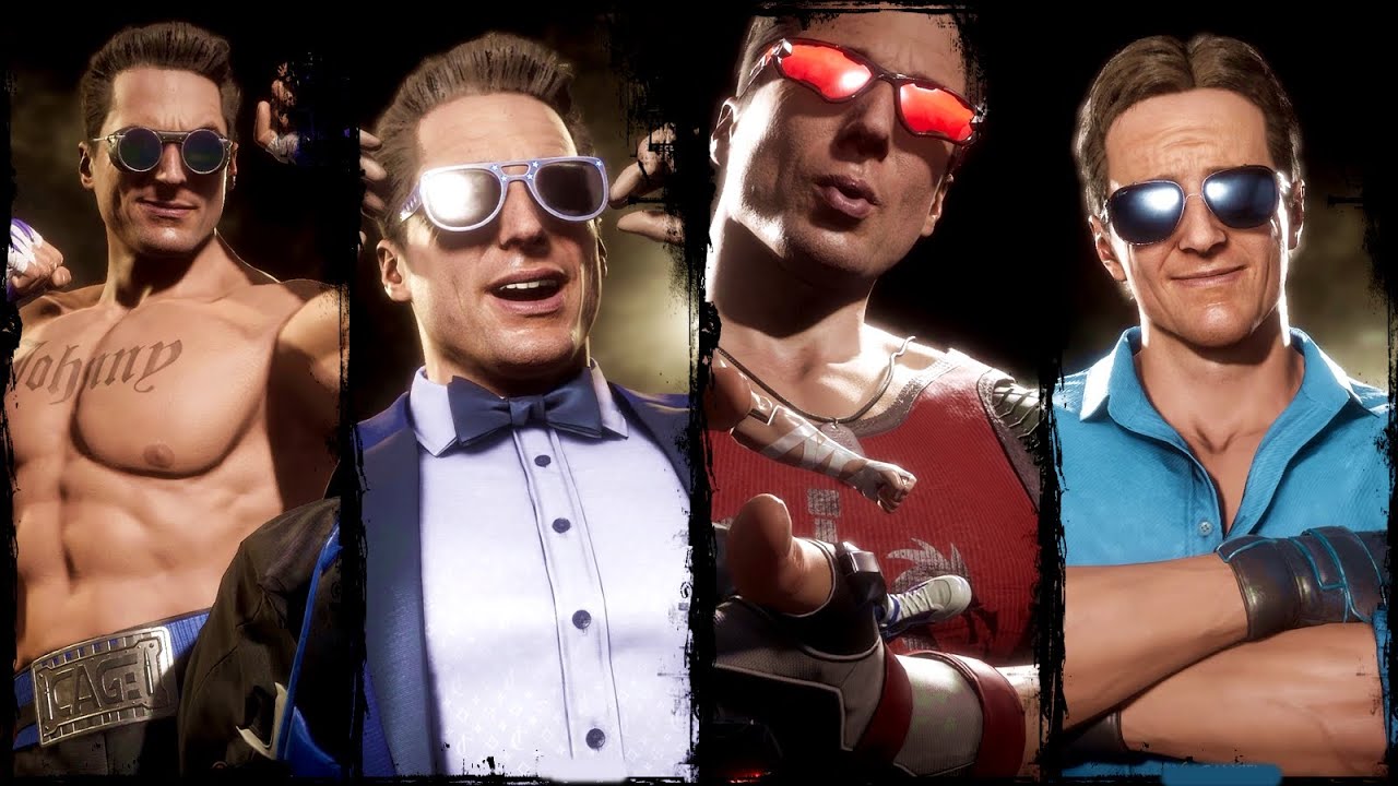 Джонни Кейдж — Вступления и победы — Все основные цветовые облики — Mortal Kombat 11