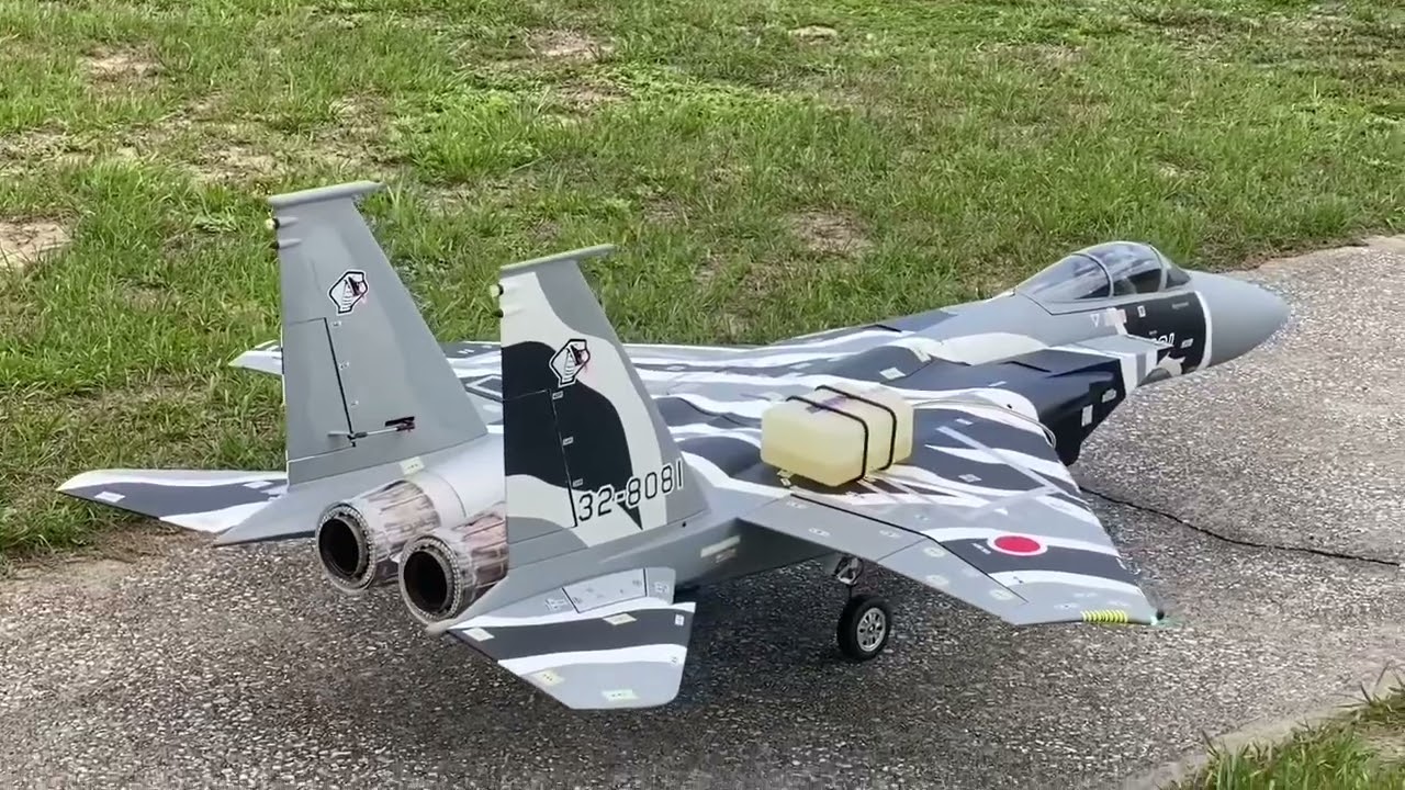 Global jet club Japanese aggressor ￼￼￼AEROJET F15C EAGLE 1/9 SCALE RC jet maiden flight RCACF club ￼