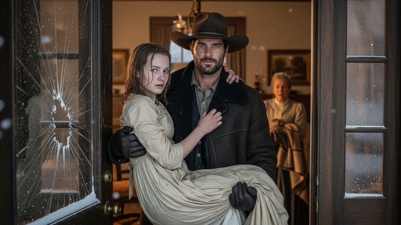 A Woman Was Locked Out In The Snow By Her Family, The Cowboy Broke The Lock And Brought Her Inside