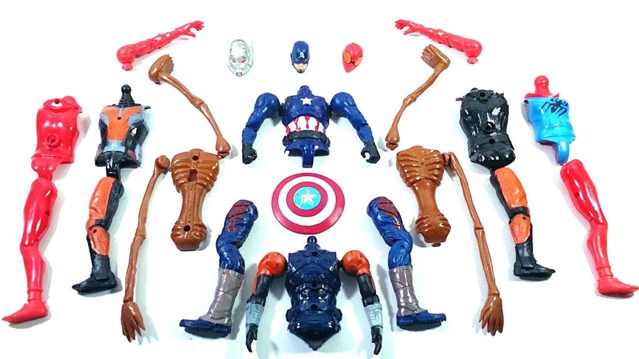 AVENGERS SUPERHERO TOYS CAPTAIN AMERICA VS SIRENHEAT VS ANT-MAN VS SPIDER-MAN GODHI...