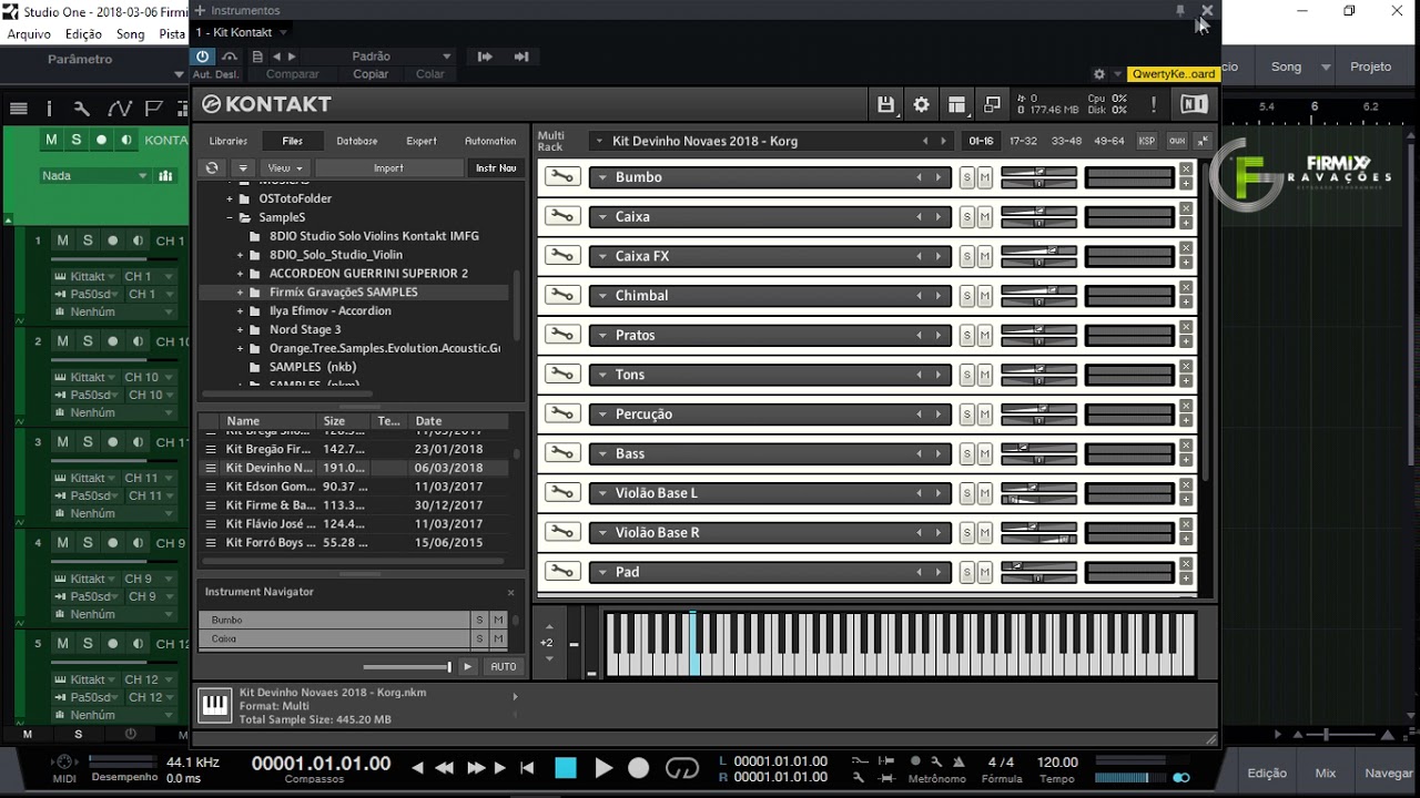 Como Rodar Todos CANAIS MIDIs Do KONTAKT Dentro Do STUDIO ONE 3