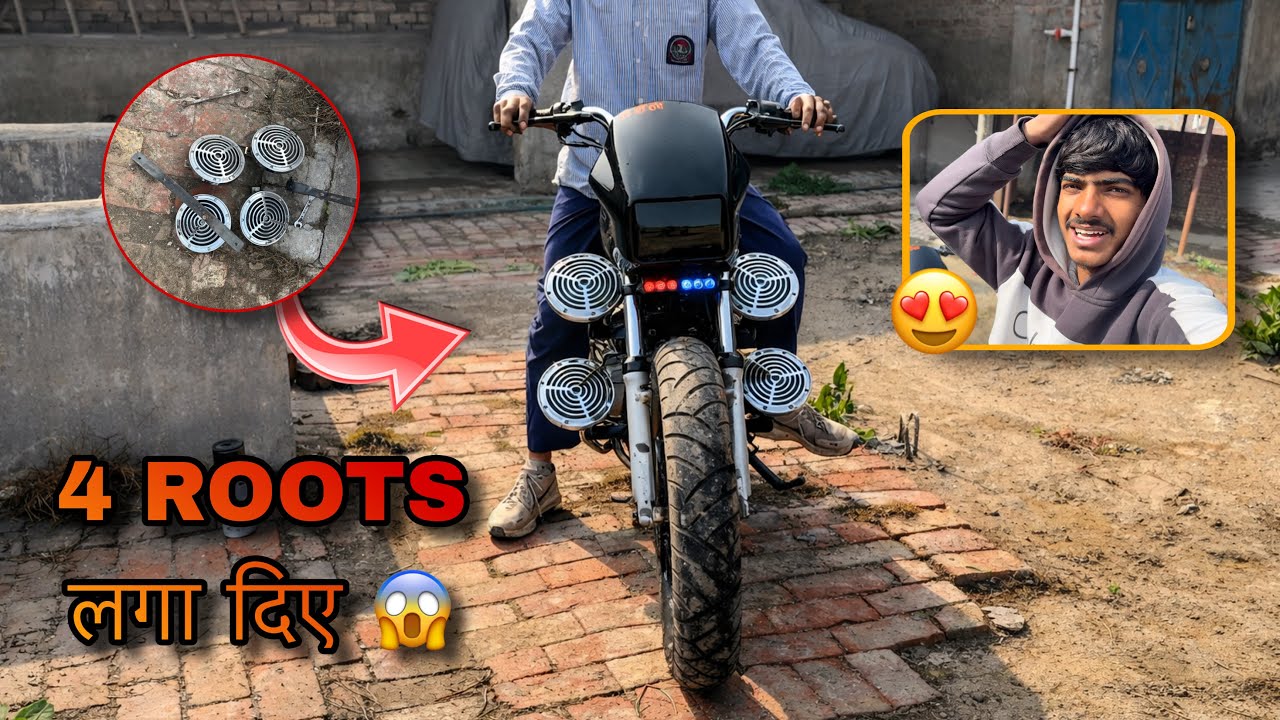अपनी Modified splendor में लगा दिए 4 roots के horn | vishal jaat | video