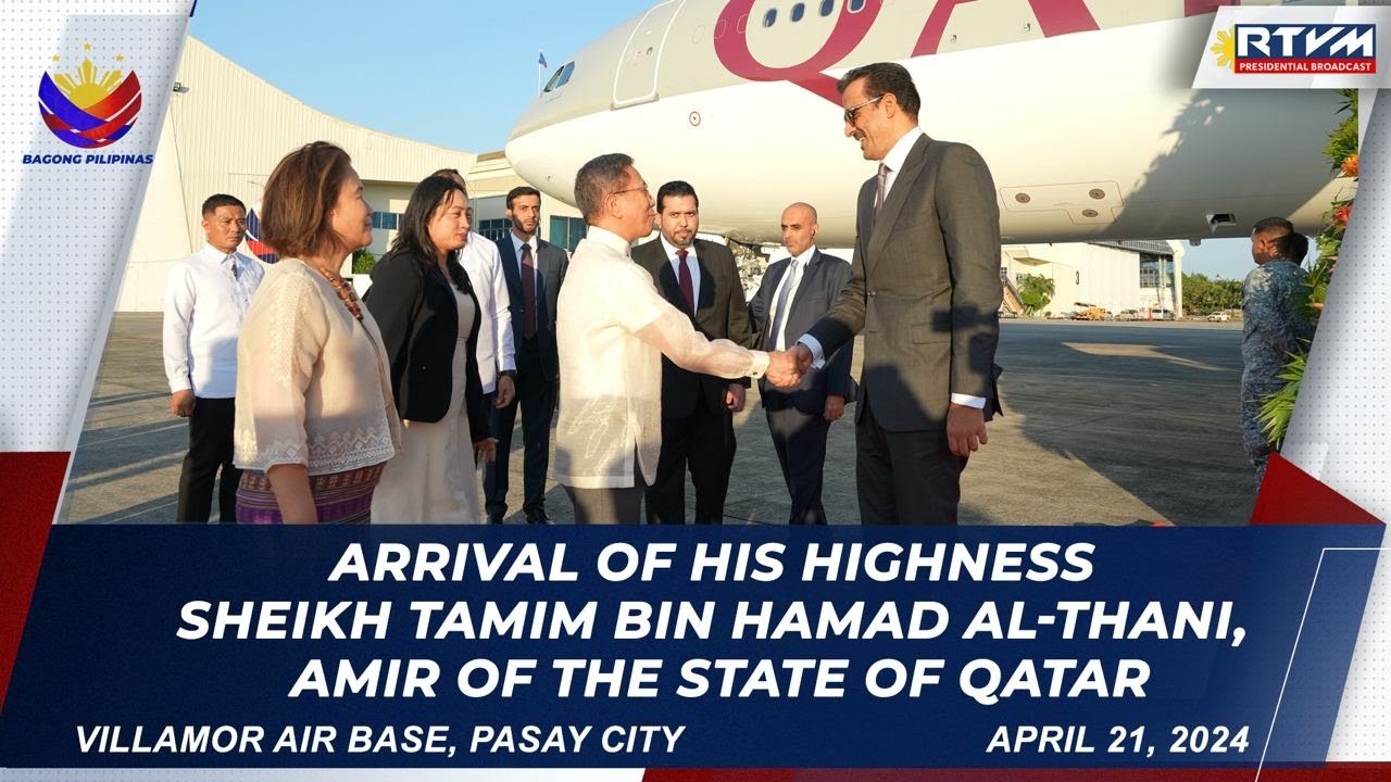 Arrival of His Highness Sheikh Tamim bin Hamad Al-Thani, Amir of the State of Qatar 04/21/2024