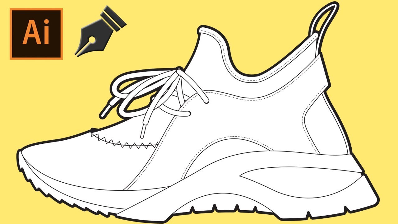 SNEAKER DESIGN by a Footwear Designer Using Adobe Illustrator and a Mouse - TIME LAPSE