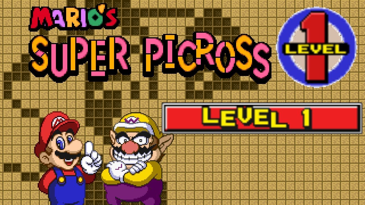 Mario Level 1 Puzzles | Mario's Super Picross (SNES) 100% Walkthrough