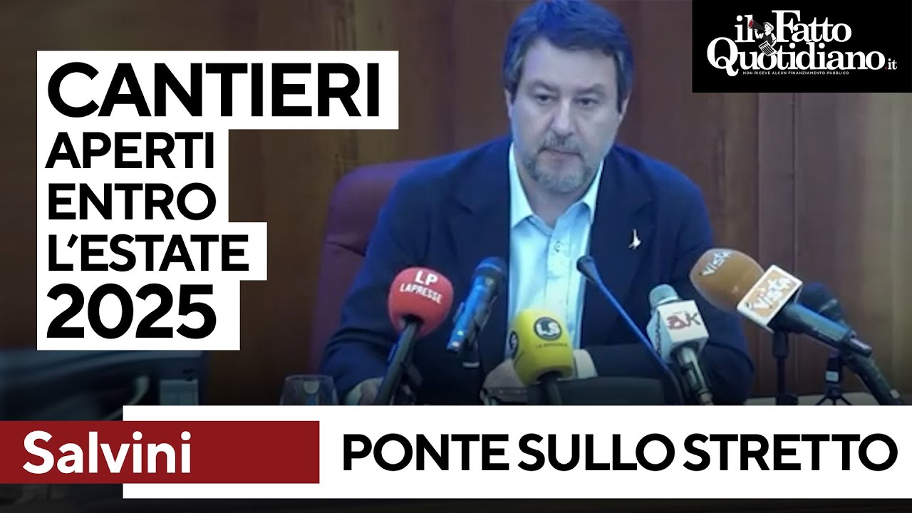 Ponte sullo Stretto, Salvini: 