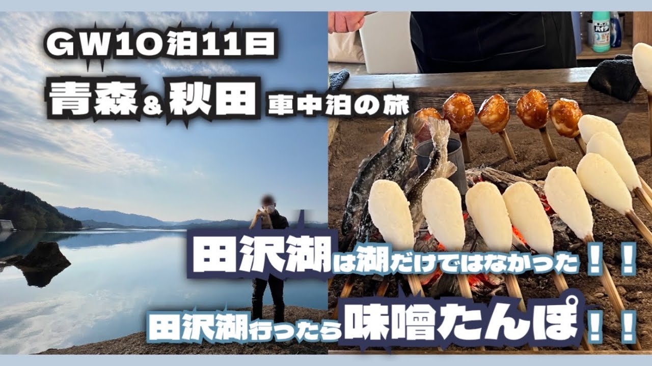 【秋田県 仙北市 田沢湖】犬連れ車中泊の旅Traveling with Dogs in a Car  [Lake Tazawa, Senboku City, Akita Prefecture]