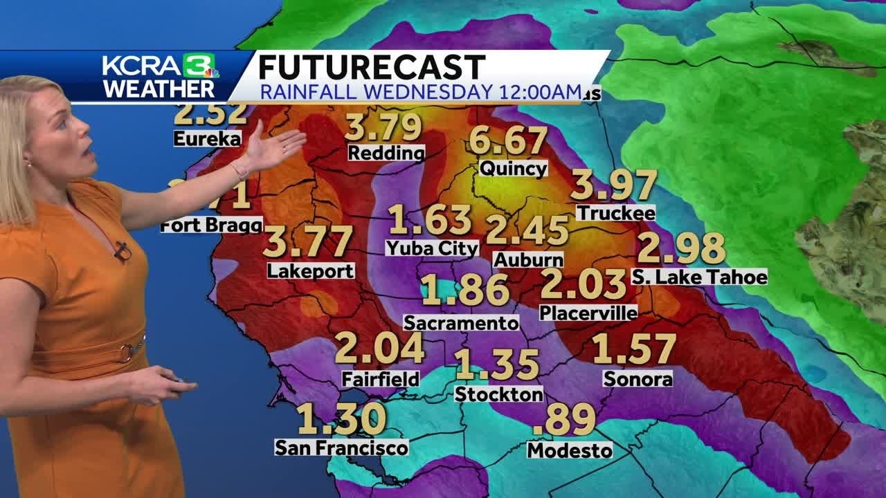 Rain, wind and snow impact Northern California Monday night into Tuesday