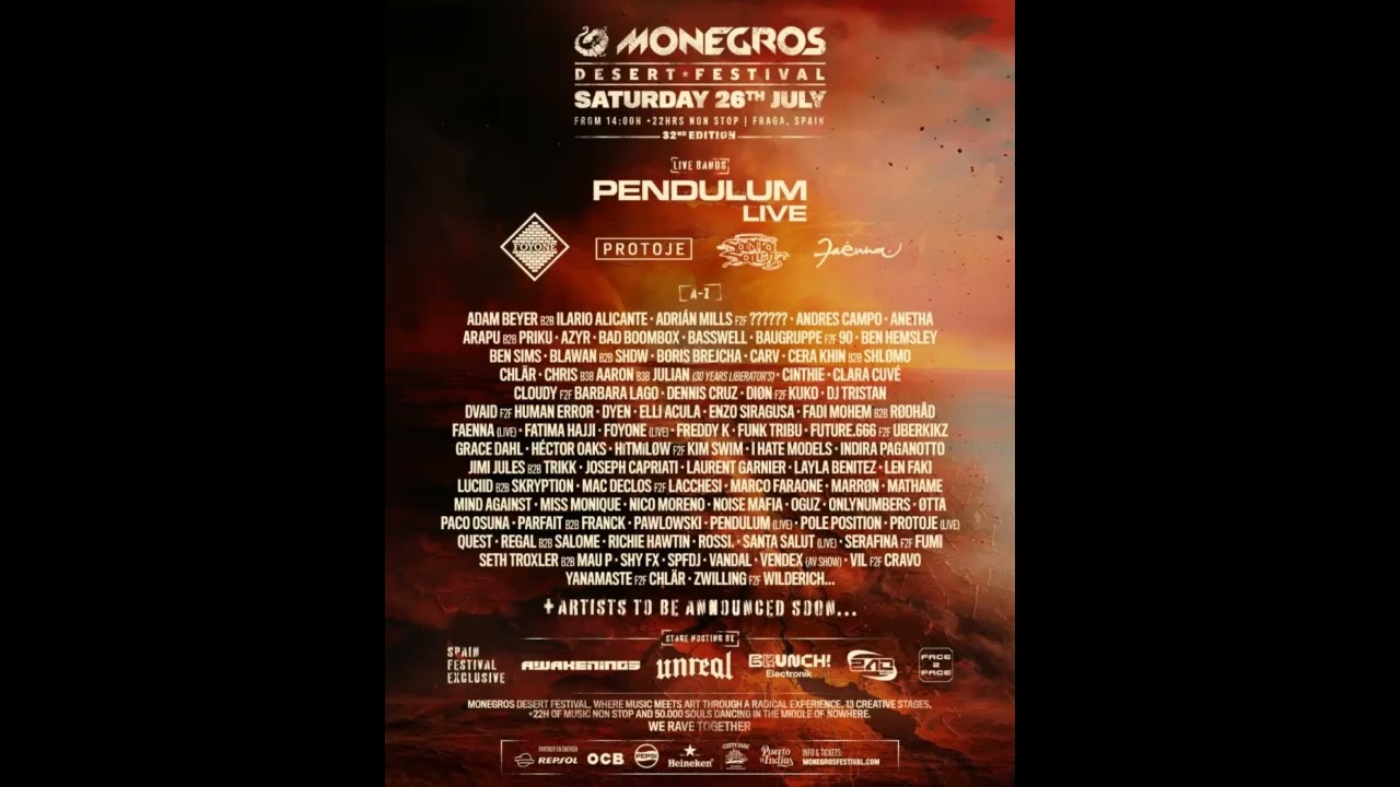 CHLAR F2F YANAMASTE AT MONEGROS DESERT FESTIVAL. 26/07/2025. ONLYTEKNO COLLECTION 1326