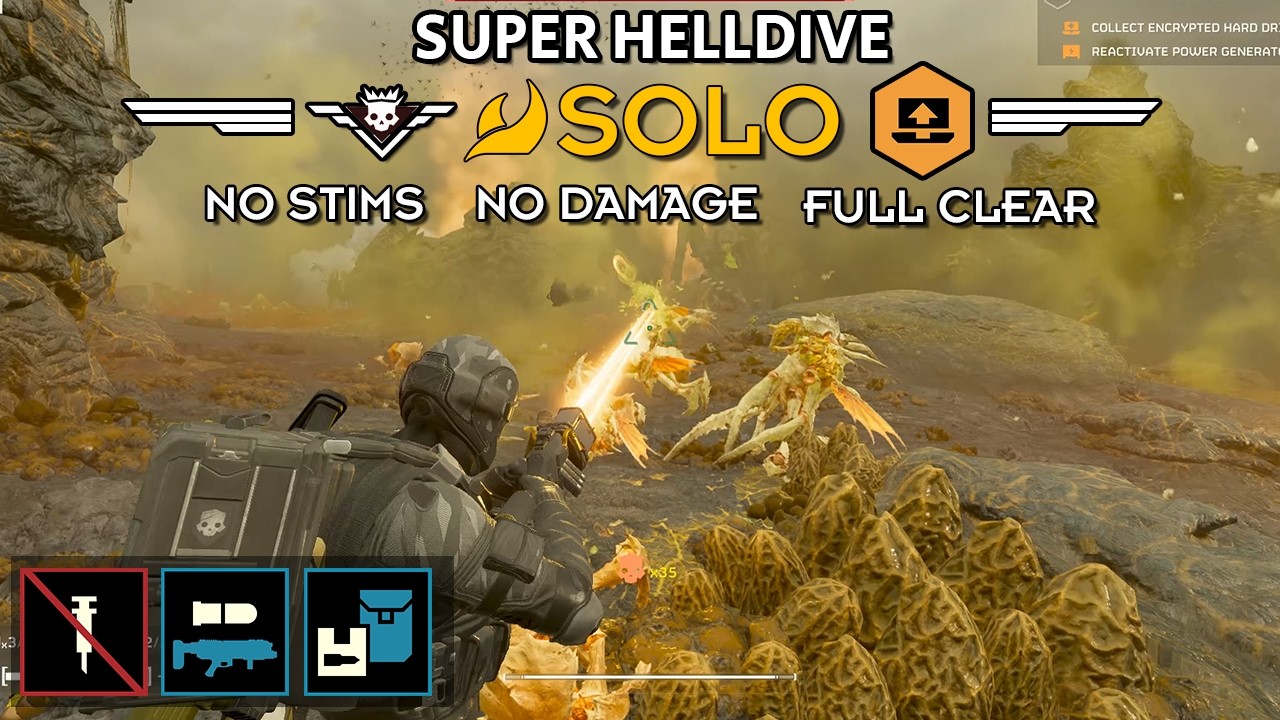 Helldivers 2 - Retrieve Valuable Data (Super Helldive Solo / No Stims, No Damage)