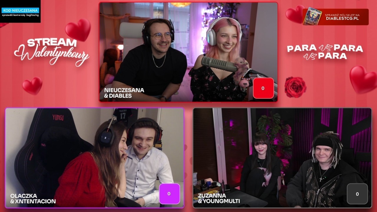 Nieuczesana: Walentynkowy test zgodności par streamerów | 14.02.2026