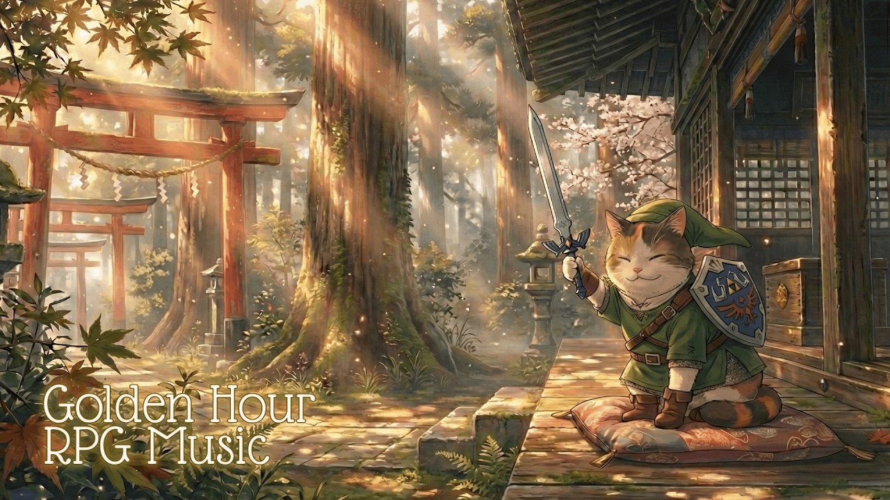 Peaceful Fantasy Music • Zelda Style Ambience for Study, Work, or Gaming • Golden Hour RPG 🍃🗡️🛡️