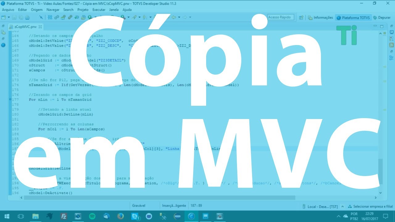 AdvPL 027 - C&oacute;pia em MVC