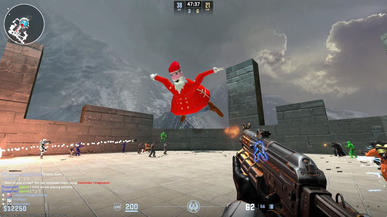 CS2 Zombie Escape ze_santassination_p On GFL Map testing (All Normal Stages)