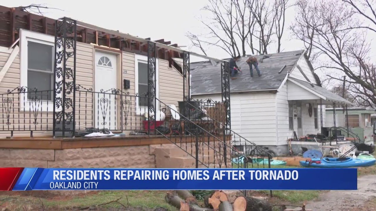 Oakland City homes being repaired after tornado