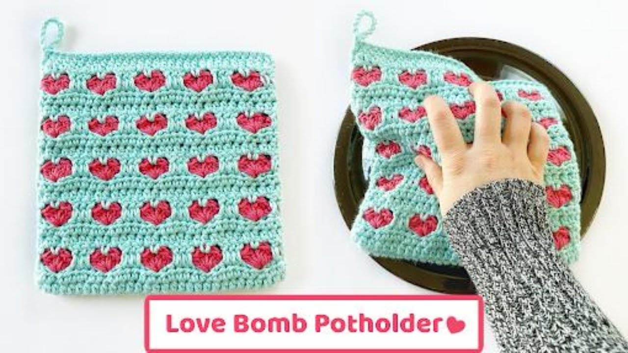 How to Crochet a Heart Stitch Potholder - PGCAL2024