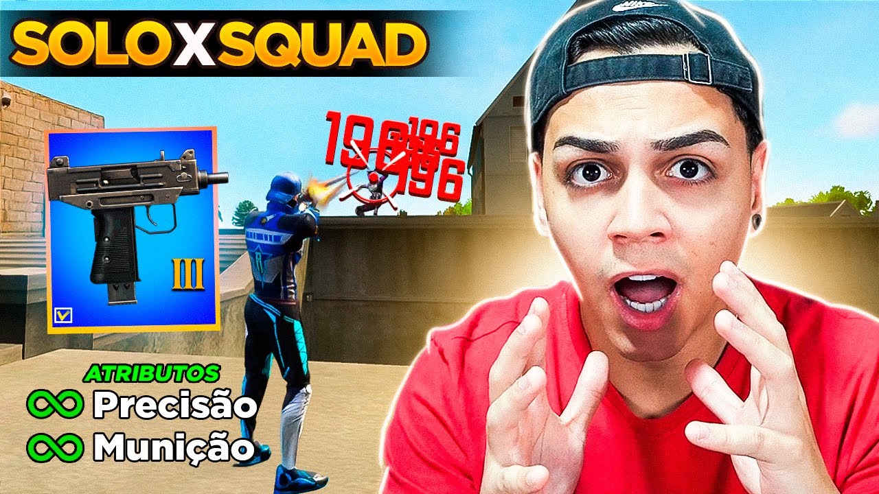 FIZ JOGADAS ABSURDAS COM A NOVA MINI UZI NESSA PARTIDA SOLO VS SQUAD!!
