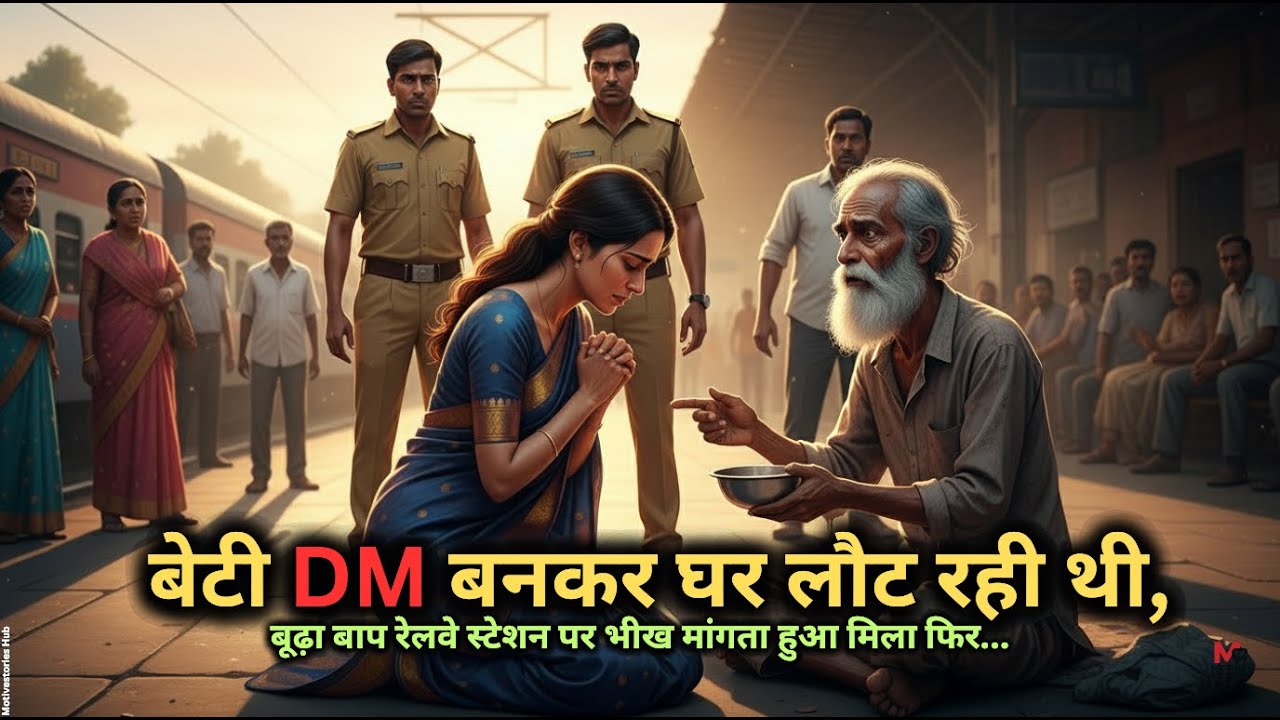 बेटी DM बनकर घर लौट रही थी, बूढ़ा बाप रेलवे स्टेशन पर भीख मांगता हुआ मिला फिर... Hindi Story