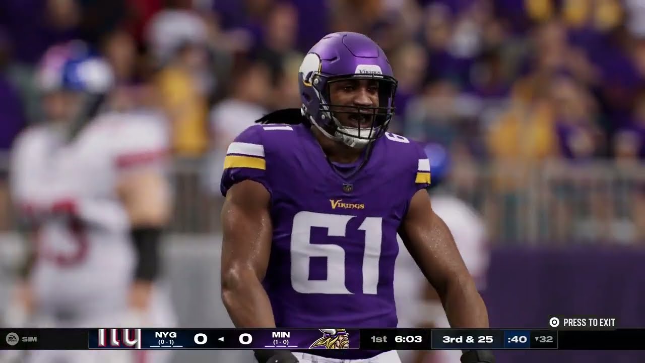 2027: Week 2 - Giants vs. Vikings 1st Half