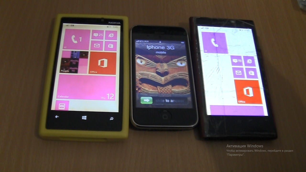 Incoming call & Outgoing call at the Same Time 2 Nokia Lumia 920 1020+Iphone 3G