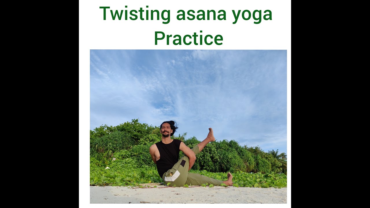 Yoga practice for twisting asana.