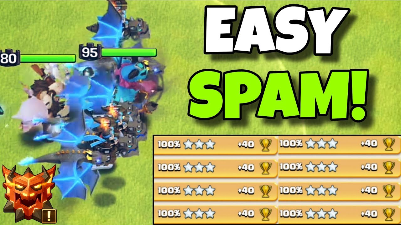 The BEST Dragon Spam Army for EASY 3 Stars in Legend League! New Best th18 attack strategy in coc