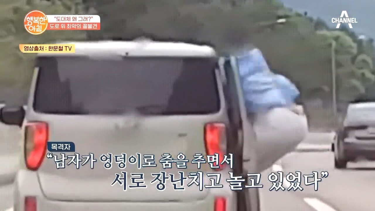 도로 위 최악 꼴불견, 달리는 차에 매달려 엉덩이 춤? | 행복한 아침 649 회