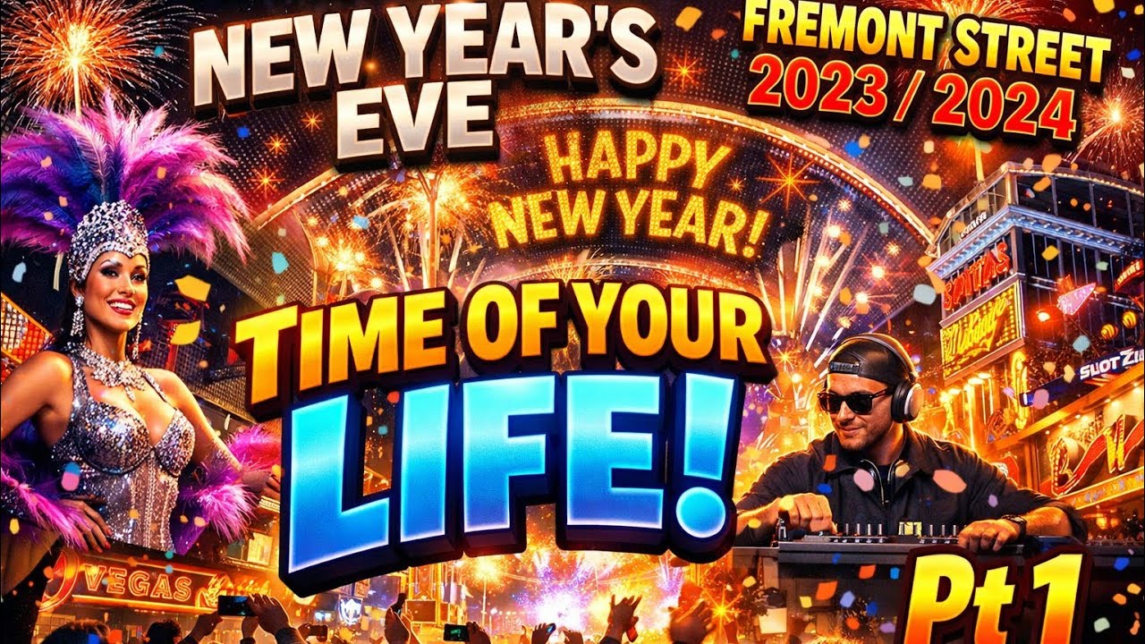 New Year's Eve on Fremont Street Was ABSOLUTELY INSANE P1