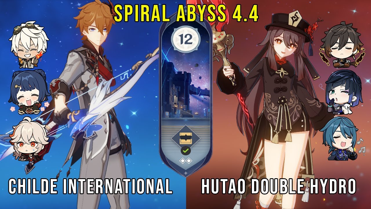 C0 Childe International and C1 Hutao Double Hydro - Genshin Impact Abyss 4.4 - Floor 12 9 Stars