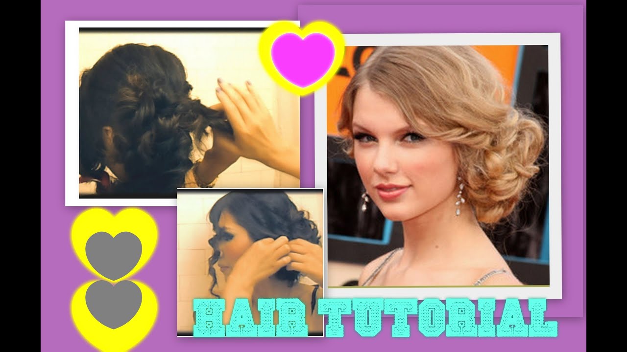 ★ TAYLOR SWIFT HAIR TUTORIAL | CUTE HAIRSTYLES | CURLY MESSY BUN UPDOS for MEDIUM LONG HAIR | PROM
