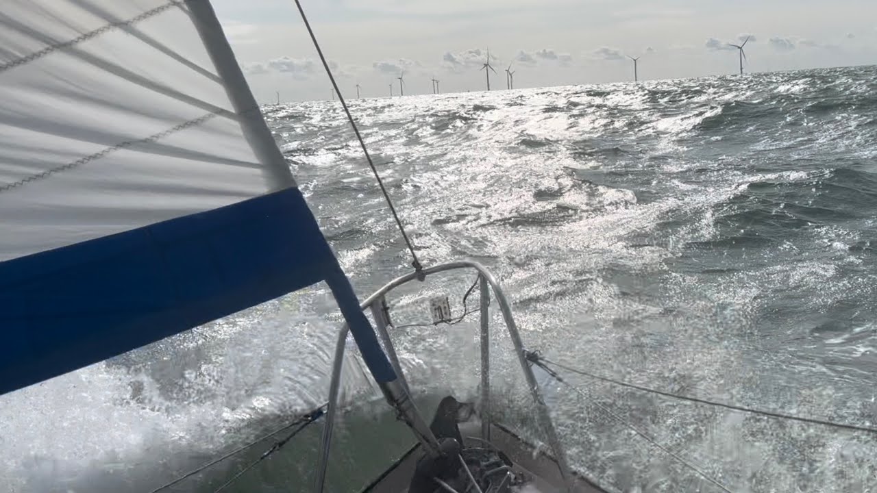 Wild Ride across The Thames Estuary solo on my Contessa 26. 45 miles Felixstowe to Ramsgate
